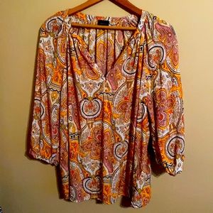 Jones & Co. Jones of New York Bohemian Blouse 1X